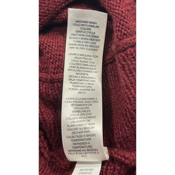 Chicos Womens Mock Turtleneck Sweater size 2 Burgundy Long Sleeves - Picture 8 of 9